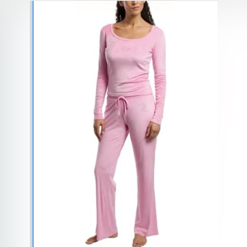Juicy Couture Pink Long Sleeve Lounge Pajama Set size XL